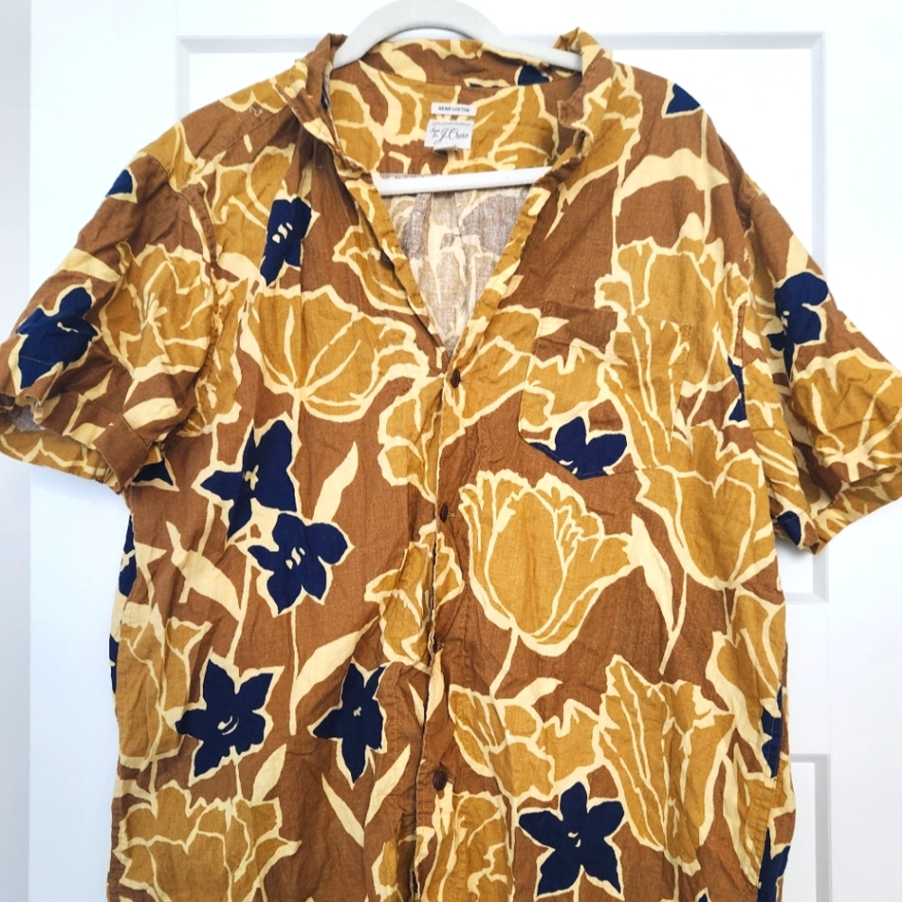 Jcrew Hawaiian shirt size xl brown and blue